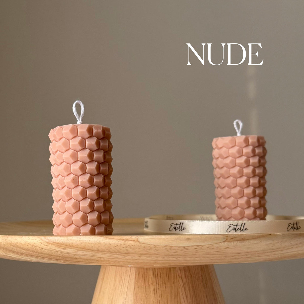 Honeycomb Soy Pillar Candle: Handmade Home Decor-2