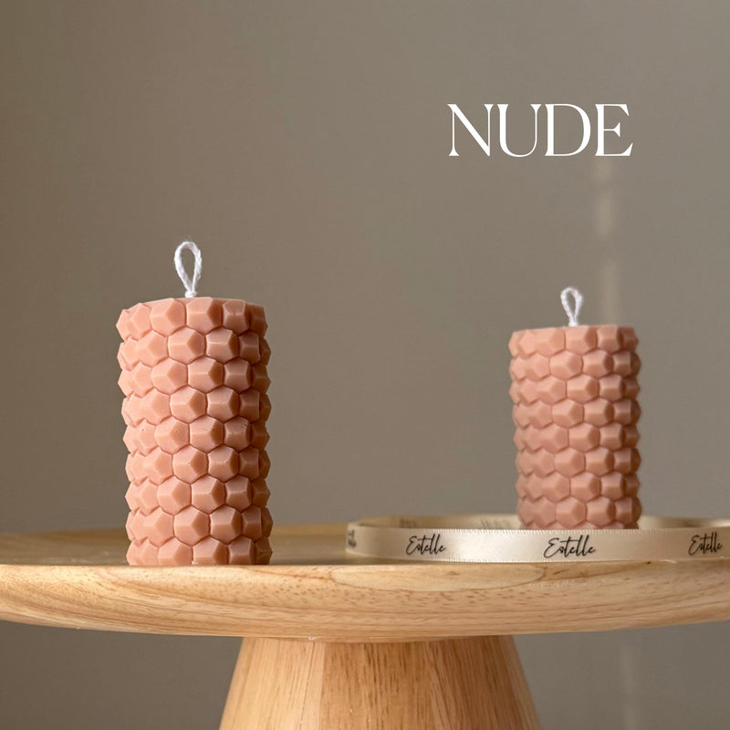 Honeycomb Soy Pillar Candle: Handmade Home Decor-2