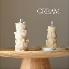 Sculptural Tiny Kittens Candle: Handmade Soy Wax Home Decor-3