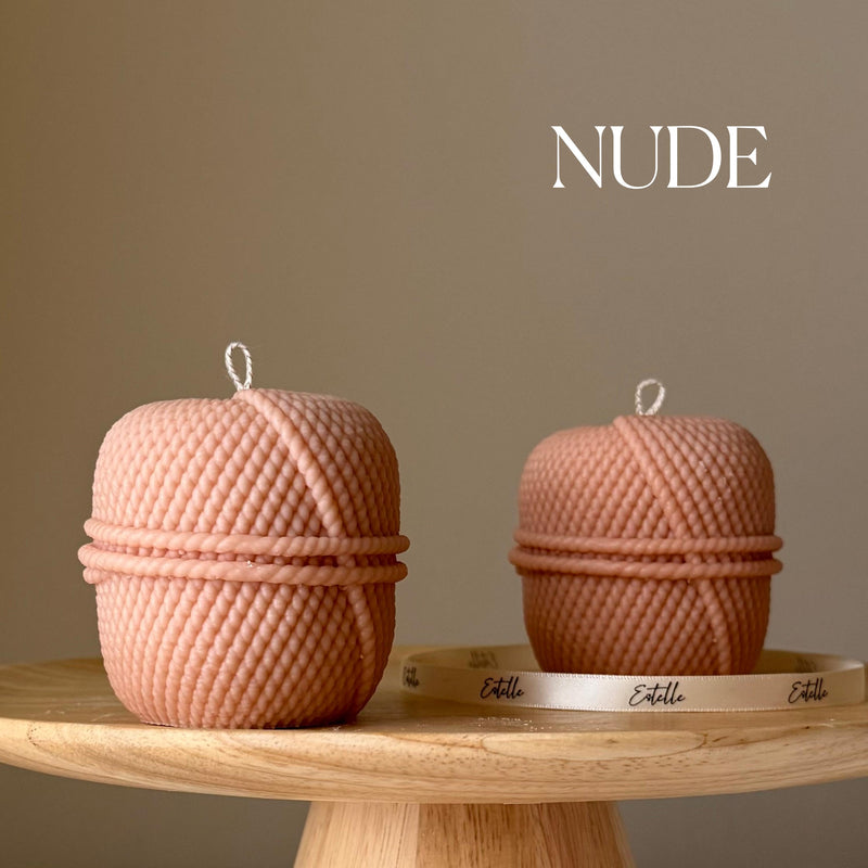 Knitting Wool Soy Candle: Handmade Pillar Candle, Home Decor-2