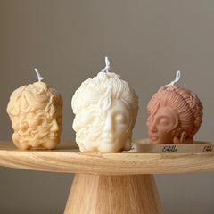 Sculptural Lady Head Candle | Handmade Soy Wax Decor-1