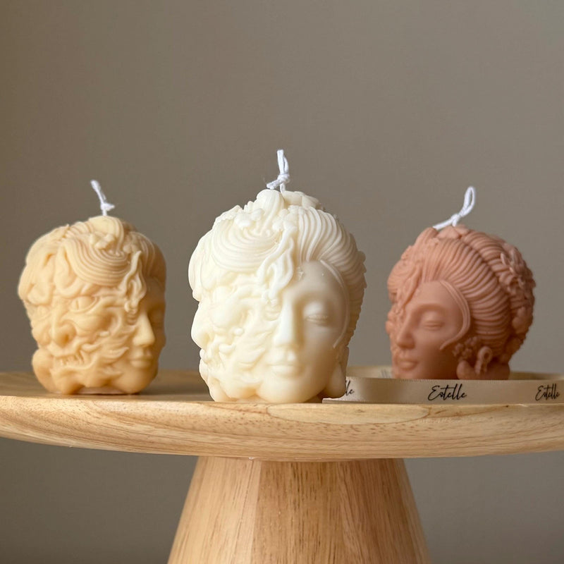 Sculptural Lady Head Candle | Handmade Soy Wax Decor-1