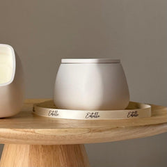 Squircle Soy Wax Candle in Jesmonite Vessel: Handmade Scented Candle-3