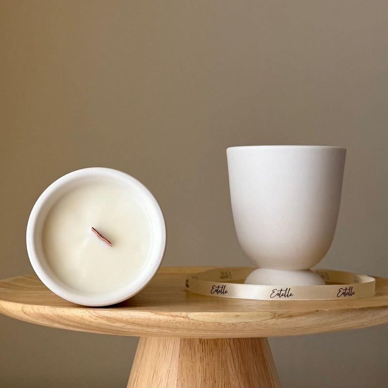 Jesmonite Vase Jar Soy Candle: Handmade Scented Container Candle-1