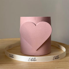 Heart Shaped Soy Wax Candle: Jesmonite Vessel, Handmade Scented Candle-3
