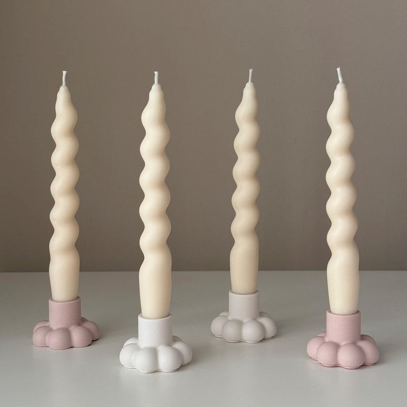 Flower Candlestick Holder: Jesmonite Table Decor-4