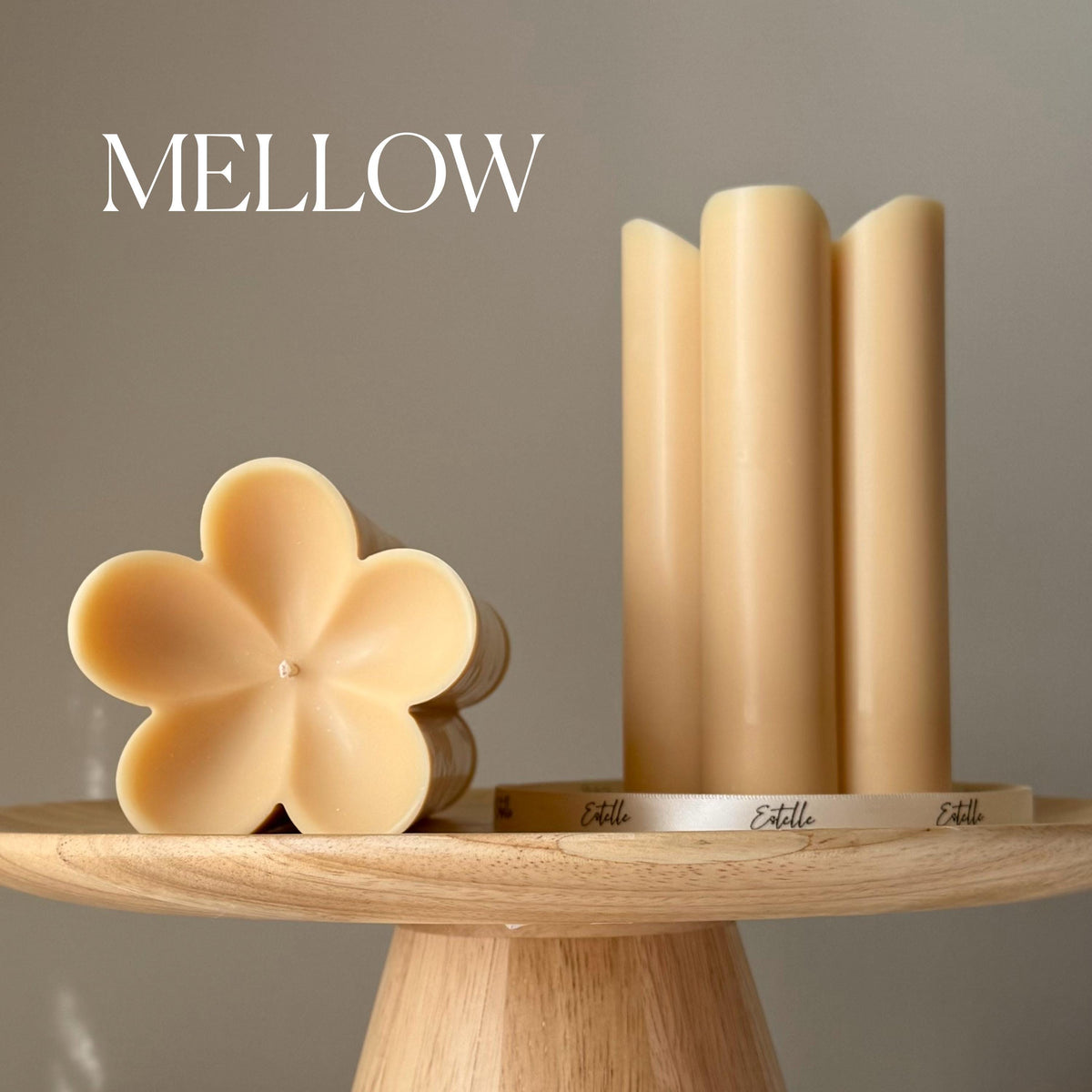 Flower Pillar Soy Candle: Handmade Home Decor, New Home Gift-4