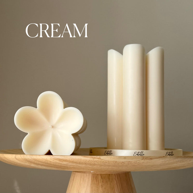 Flower Pillar Soy Candle: Handmade Home Decor, New Home Gift-3
