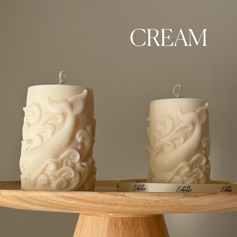 Fishtail Soy Pillar Candle: Handmade Home Decor-3