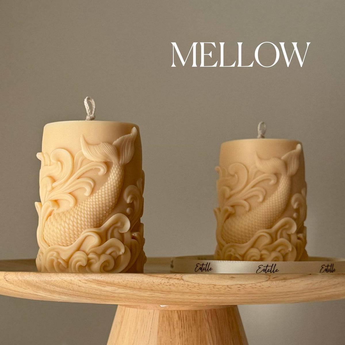 Fishtail Soy Pillar Candle: Handmade Home Decor-4