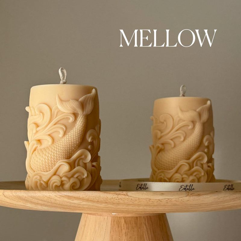 Fishtail Soy Pillar Candle: Handmade Home Decor-4