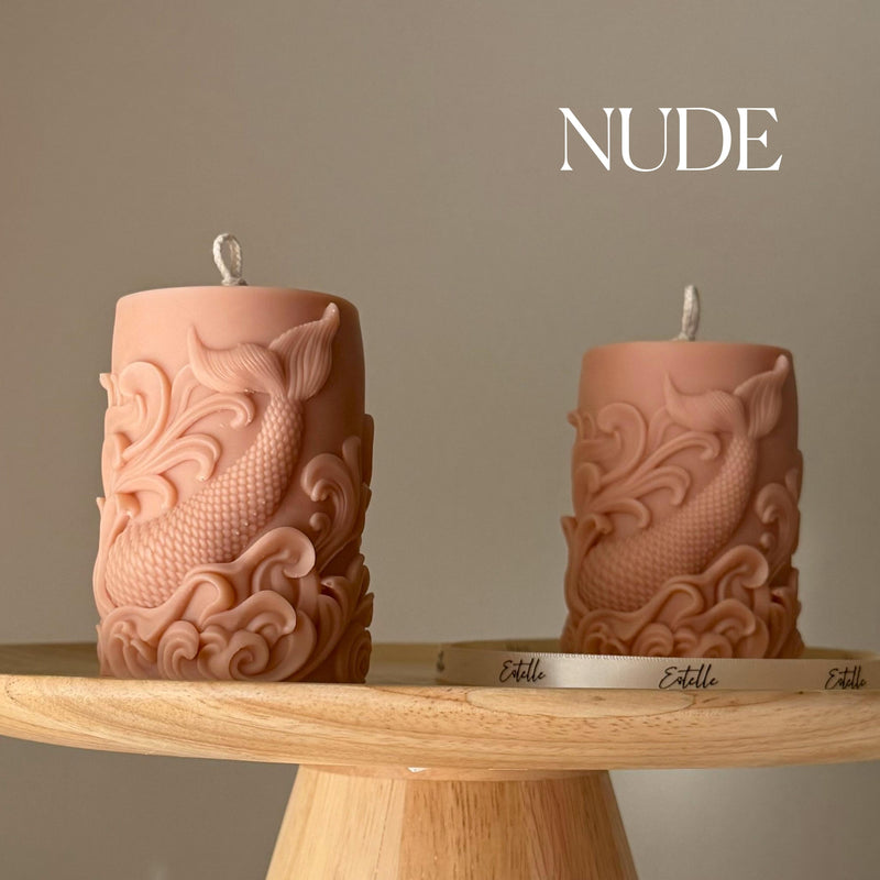 Fishtail Soy Pillar Candle: Handmade Home Decor-2