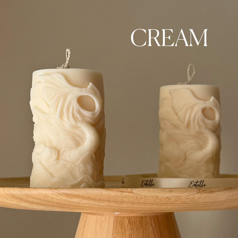 Fishtail Soy Pillar Candle: Handmade Home Decor-3
