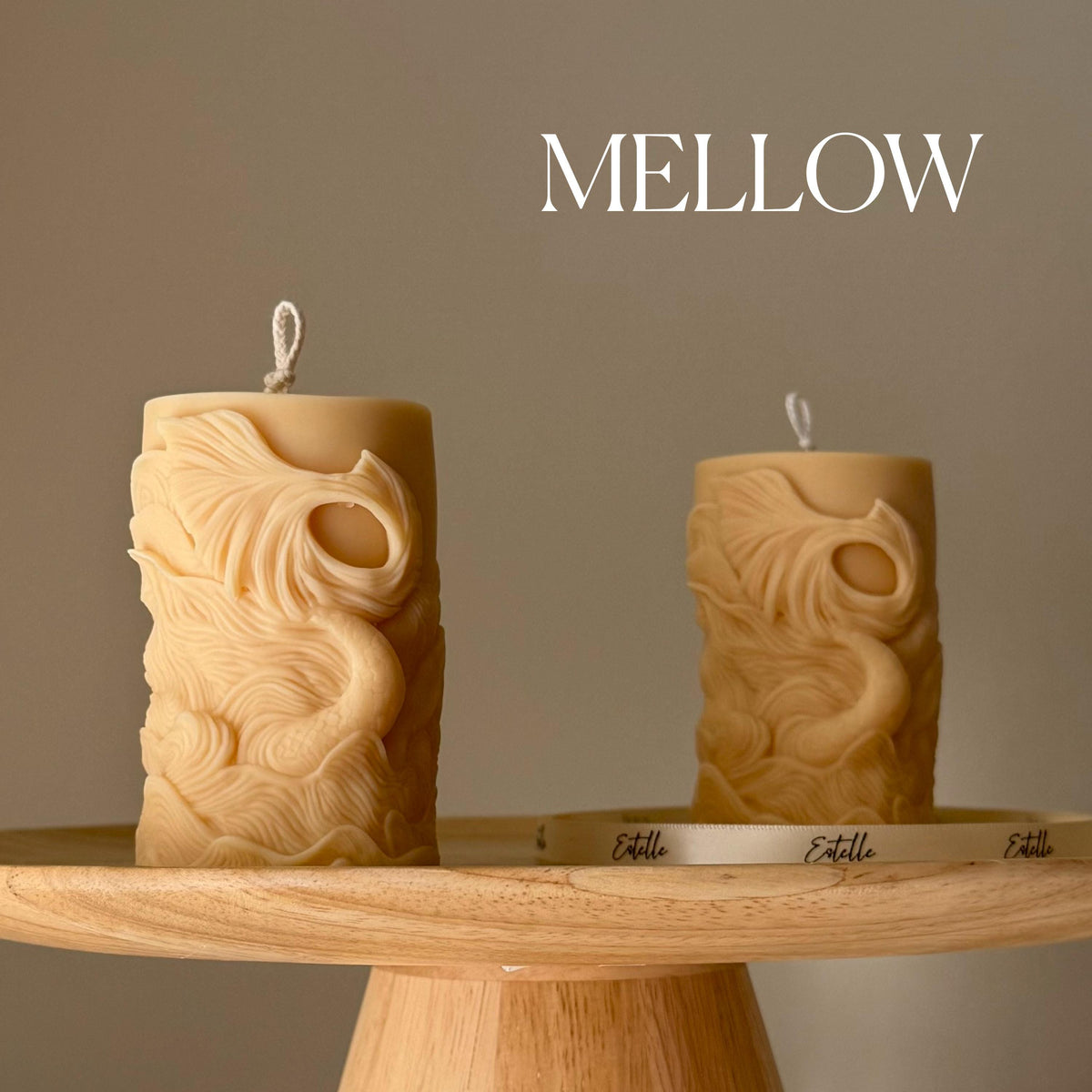 Fishtail Soy Pillar Candle: Handmade Home Decor-4