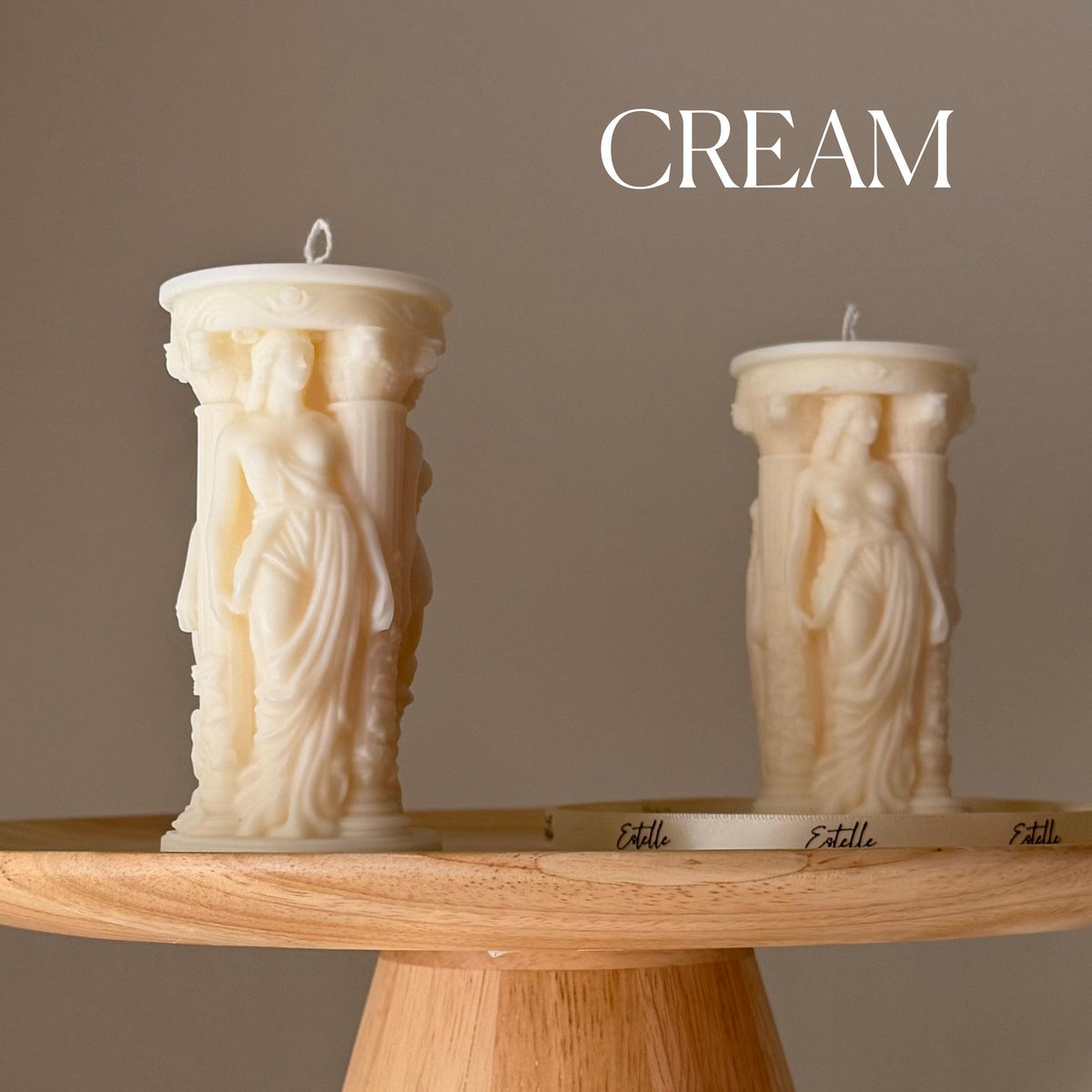 Caryatid Greek Column Soy Candle: Handmade Home Decor-3