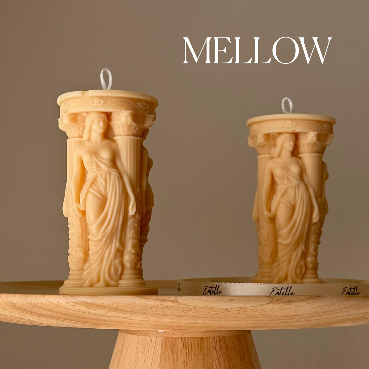 Caryatid Greek Column Soy Candle: Handmade Home Decor-4