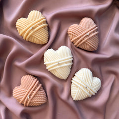 Knitting Wool Heart Soy Candle: Handmade Home Decor Gift-1