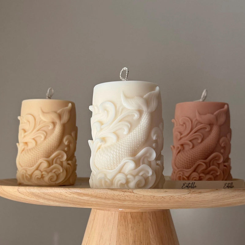 Fishtail Soy Pillar Candle: Handmade Home Decor-1