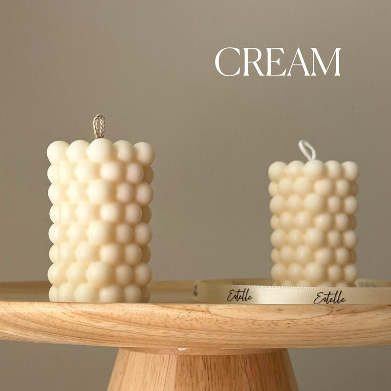 Bubble Soy Pillar Candle: Handmade Home Decor Gift-3