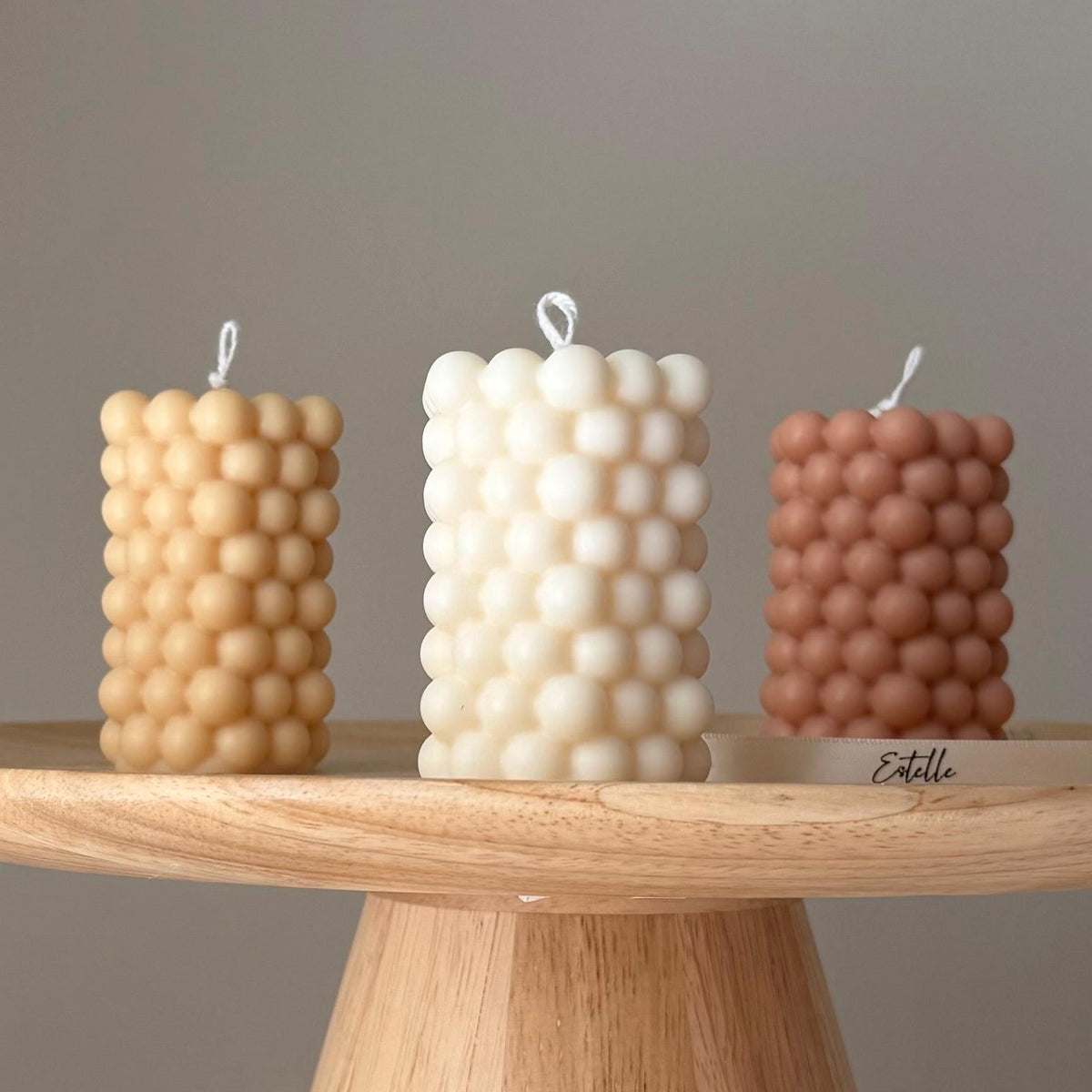 Bubble Soy Pillar Candle: Handmade Home Decor Gift-1