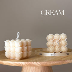 Handmade Rose Cube Candle | Soy Decor-3