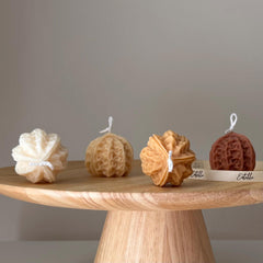 Walnut Shaped Candle | Handmade Soy Pillar Candle, Home Decor-1