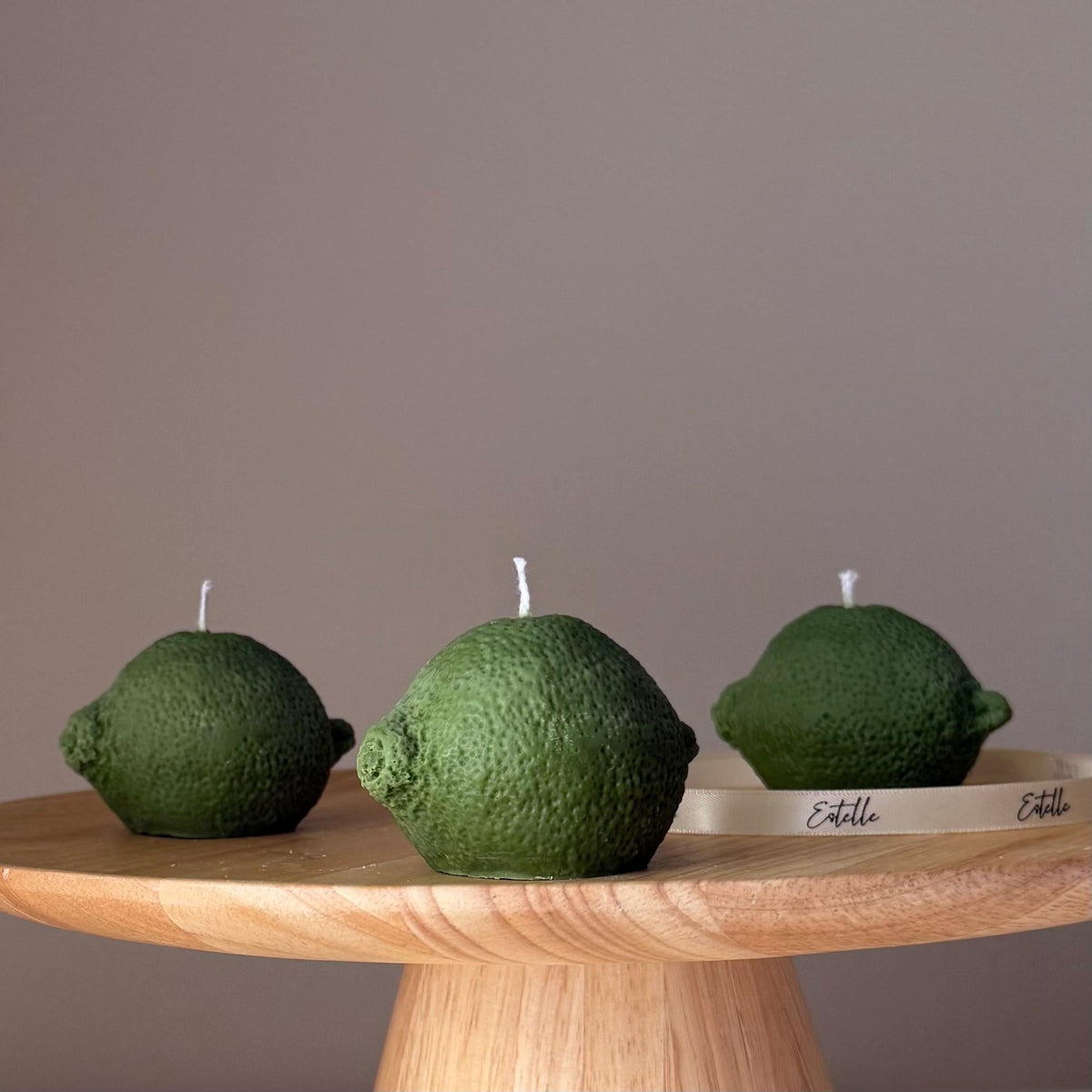 Lime Shaped Candle: Scented Soy Wax, Vegan Pillar Candle-2