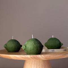 Lime Shaped Candle: Scented Soy Wax, Vegan Pillar Candle-2