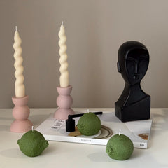 Lime Shaped Candle: Scented Soy Wax, Vegan Pillar Candle-1