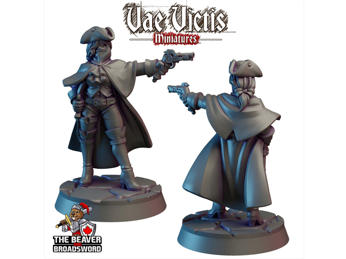 Highway Woman - Human, Bandit, Rogue, DnD, Fantasy- High Quality Resin Printed 28mm 32mm Tabletop Miniatures, Tough Figurine-1