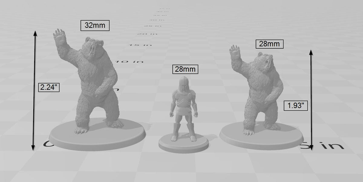 Bear | DnD Miniature, Premium Resin, Durable and Tough for your TTRPG and Wargaming! 32mm, 28mm, Beast, Animal, Mountain, Monstrosity-3