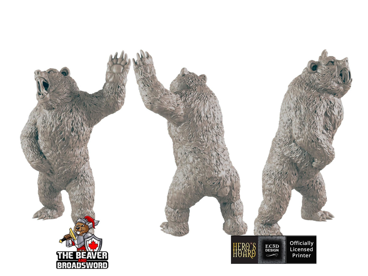 Bear | DnD Miniature, Premium Resin, Durable and Tough for your TTRPG and Wargaming! 32mm, 28mm, Beast, Animal, Mountain, Monstrosity-2