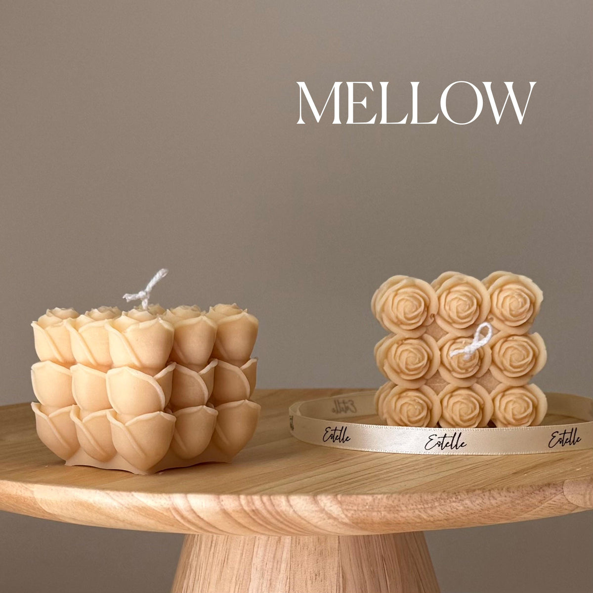 Handmade Rose Cube Candle | Soy Decor-4