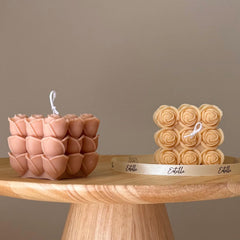 Handmade Rose Cube Candle | Soy Decor-1