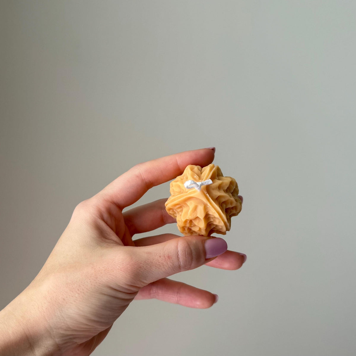 Walnut Shaped Candle | Handmade Soy Pillar Candle, Home Decor-2