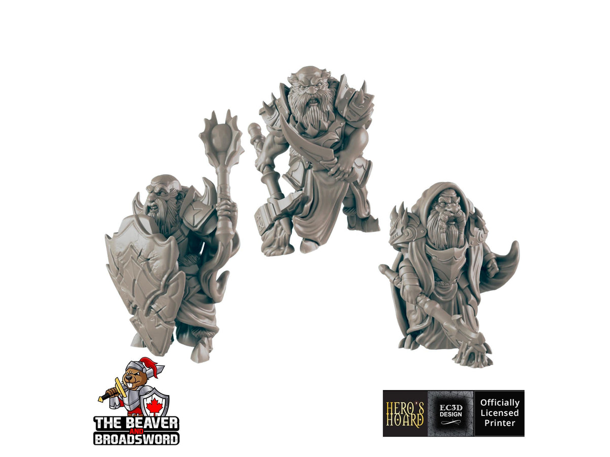 Dark Dwarf Pack | DnD Miniature, Premium Resin, Durable and Tough for your TTRPG and Wargaming! 32mm, 28mm, Male, Duergar Mountain Underdark-1