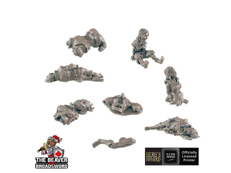 Corpses Part 2 | DnD Miniature, Premium Resin, Durable and Tough for your TTRPG and Wargaming! 32mm, 28mm, Corpse, Pile, Male, Female-1