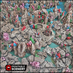 Crystal Grotto Walls | DnD Cave Scatter Terrain Rocks Dungeon Printable Scenery RPG Tabletop Mini Game Tiles 3D Printed TTRPG Pathfinder-3
