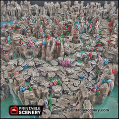 Crystal Tunnels Modular 11pc set | DnD Cave Scatter Terrain Rocks Dungeon Scenery RPG Tabletop Mini Game Tiles 3D Printed TTRPG Grotto-5