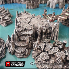 Raised Caverns | DnD Cave Scatter Terrain Rocks Dungeon Printable Scenery RPG Tabletop Miniature Game Tiles 3D Printed TTRPG Pathfinder-4