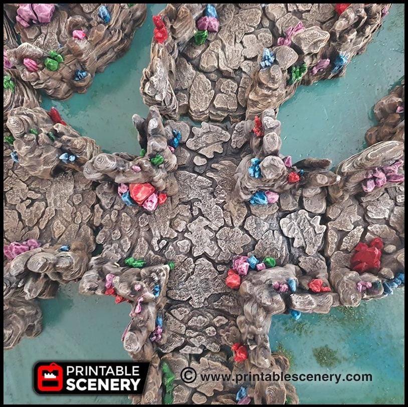 Crystal Tunnels Modular 11pc set | DnD Cave Scatter Terrain Rocks Dungeon Scenery RPG Tabletop Mini Game Tiles 3D Printed TTRPG Grotto-1
