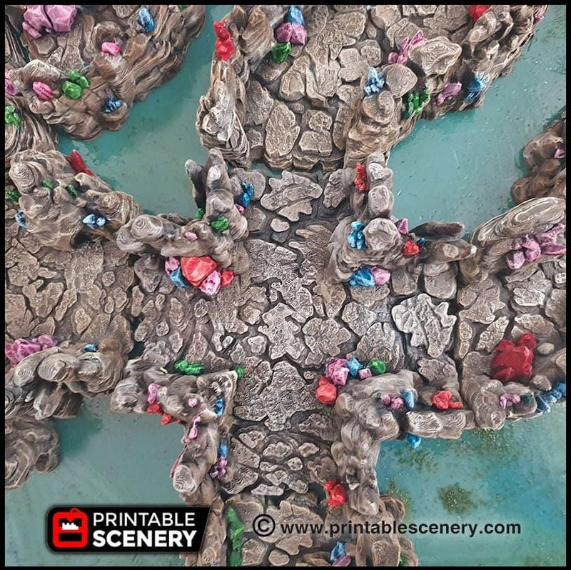 Crystal Tunnels Modular 11pc set | DnD Cave Scatter Terrain Rocks Dungeon Scenery RPG Tabletop Mini Game Tiles 3D Printed TTRPG Grotto-1