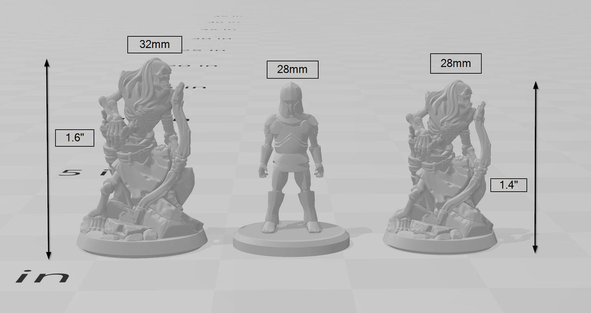 3 Skeleton Archer Miniature Pack - Arbiter Miniatures | DnD | Undead | Skeleton | Necromancer | 28mm 32mm | Pathfinder | Wargaming-2