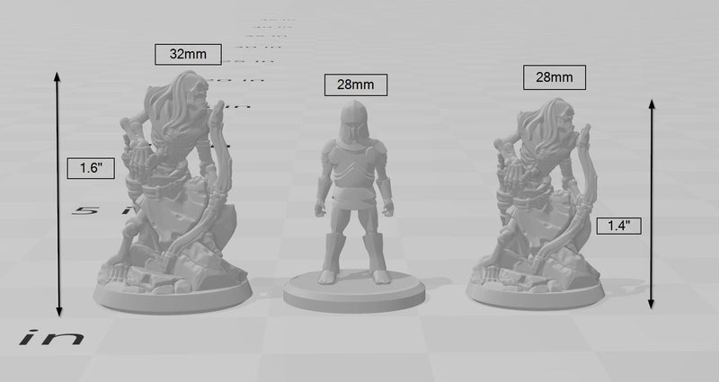 3 Skeleton Archer Miniature Pack - Arbiter Miniatures | DnD | Undead | Skeleton | Necromancer | 28mm 32mm | Pathfinder | Wargaming-2