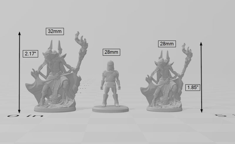 5 Eldritch Horrors Miniature Pack - Arbiter Miniatures | DnD | Illithid | Mind Flayer | Intellect Devourer | 28mm 32mm | Pathfinder | Evil-2