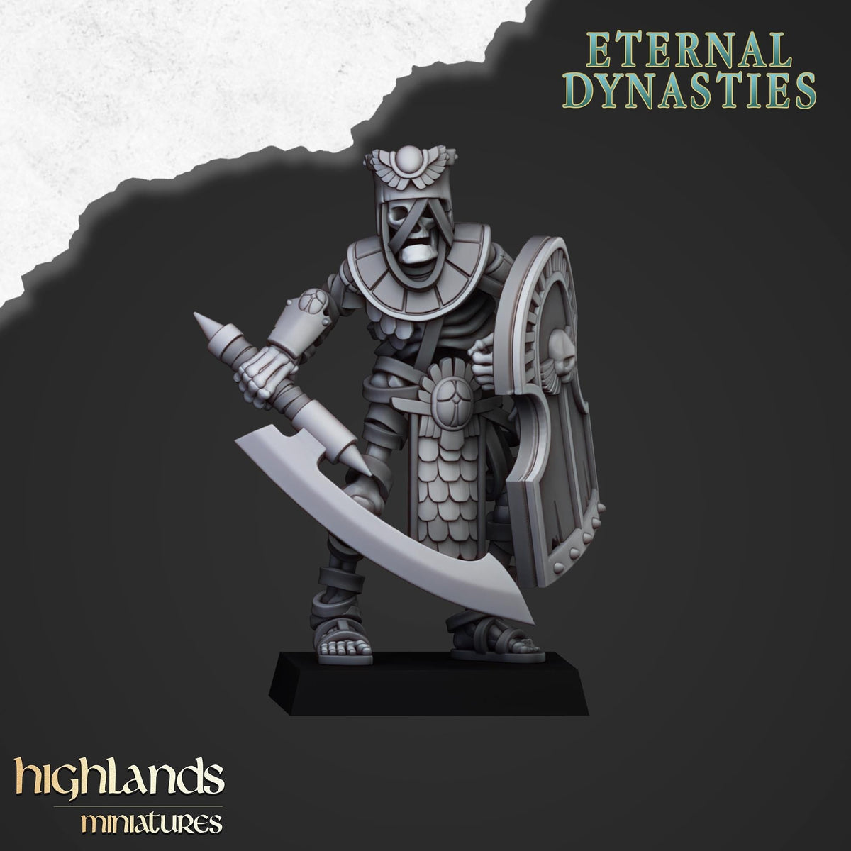 Ancient Skeletons Guard Unit - Highlands Miniatures Eternal Dynasty | Undead | Skeleton | Lich | Desert | Fantasy | Pathfinder | Wargaming-5