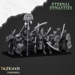 Ancient Skeletons Guard Unit - Highlands Miniatures Eternal Dynasty | Undead | Skeleton | Lich | Desert | Fantasy | Pathfinder | Wargaming-1