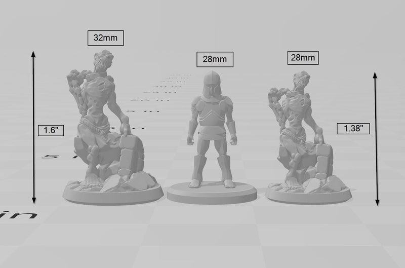 5 Zombie Miniature Pack - Arbiter Miniatures | DnD | Undead | Skeleton | Necromancer | Chef | 28mm 32mm | Pathfinder | Monster | Wargaming-6