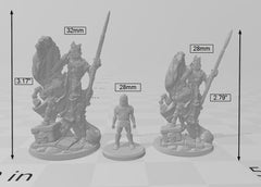 2 Skeletal Cavalry Miniature Pack - Arbiter Miniatures | DnD | Undead | Skeleton | Necromancer | Chef | 28mm 32mm | Pathfinder | Wargaming-2
