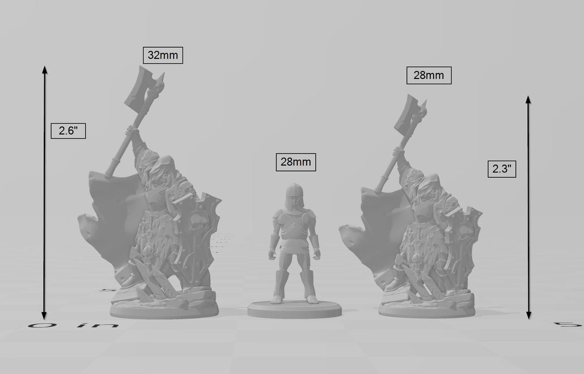 3 Death Knights Miniature Pack - Arbiter Miniatures | DnD | Undead | Skeleton | Necromancer | 28mm 32mm | Pathfinder | Wargaming | Evil